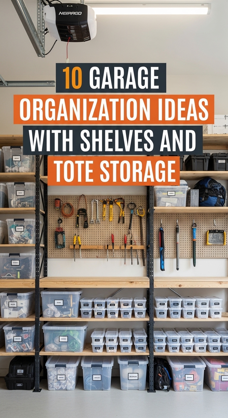 10 Garage Organization Ideas with Shelves and Tote Storage