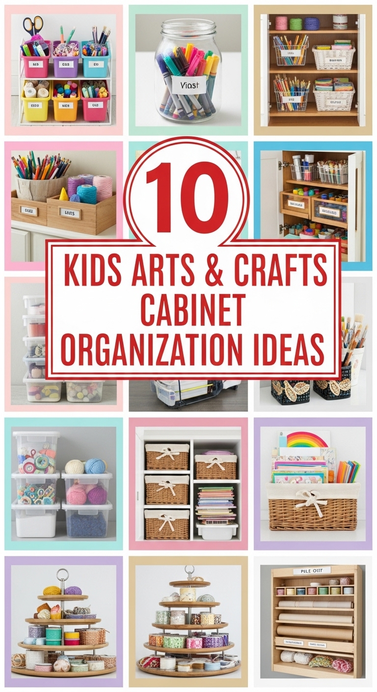 10 Kids Arts and Crafts Cabinet Organization Ideas