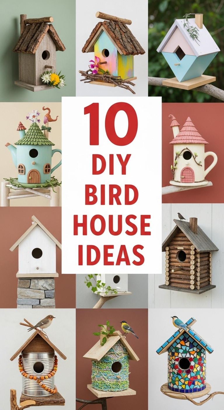 10 DIY Bird Houses Ideas