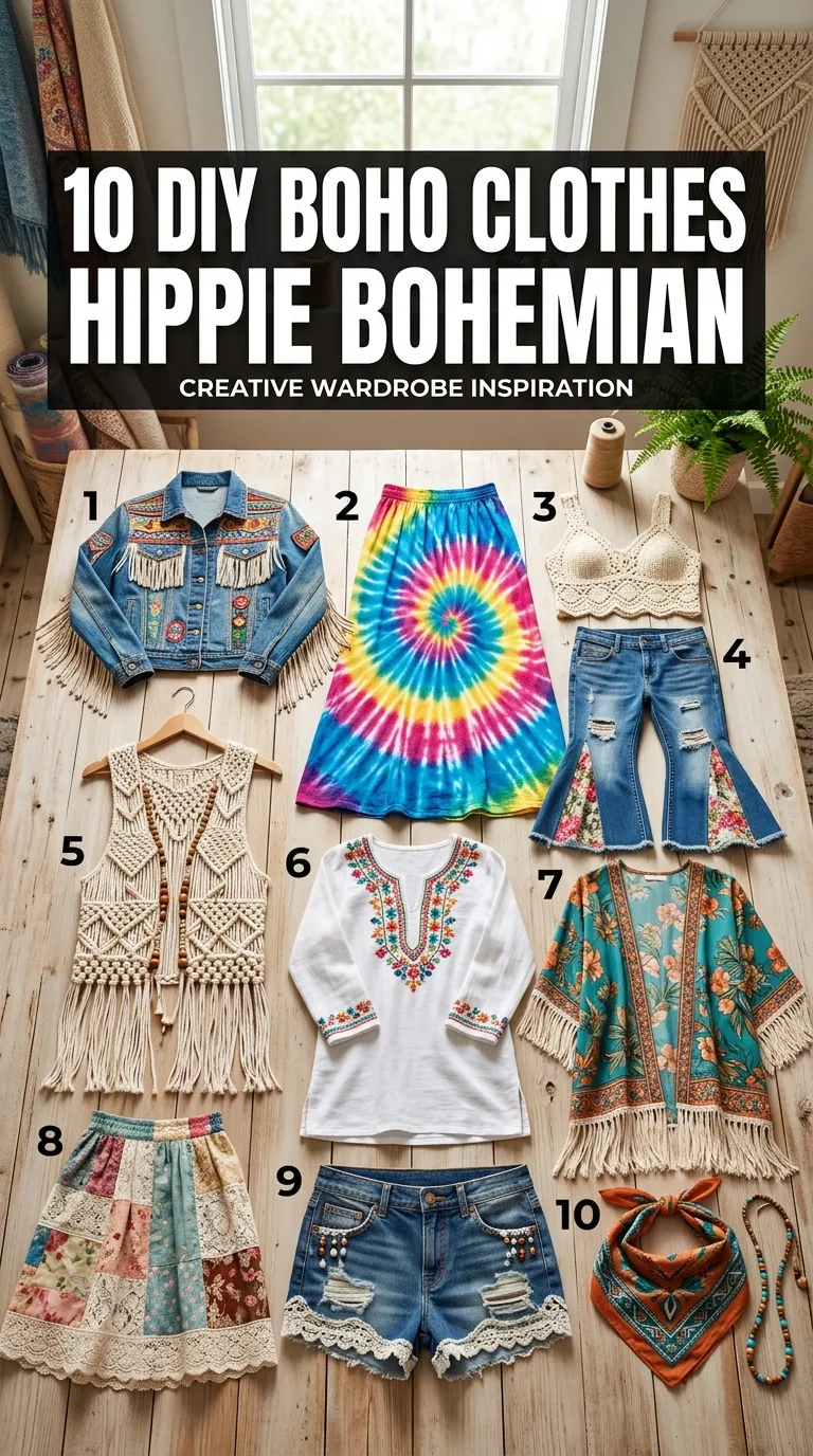 10 DIY Boho Clothes Hippie Bohemian