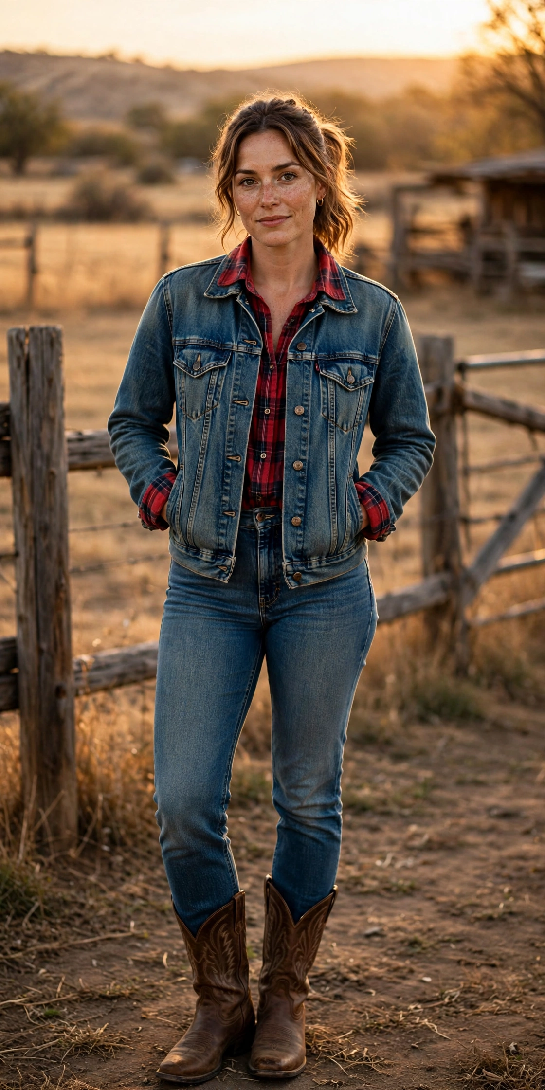 1. Denim Jacket and Flannel Shirt Combo