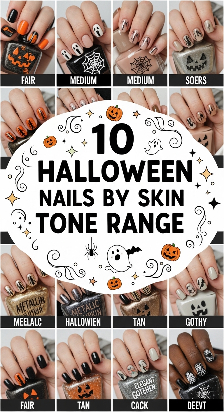 10 Halloween Nails by Skin Tone Range