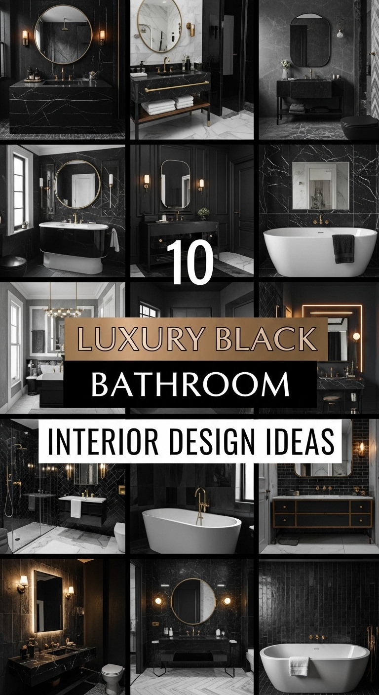 10 Luxury Black Bathroom Interior Design Ideas