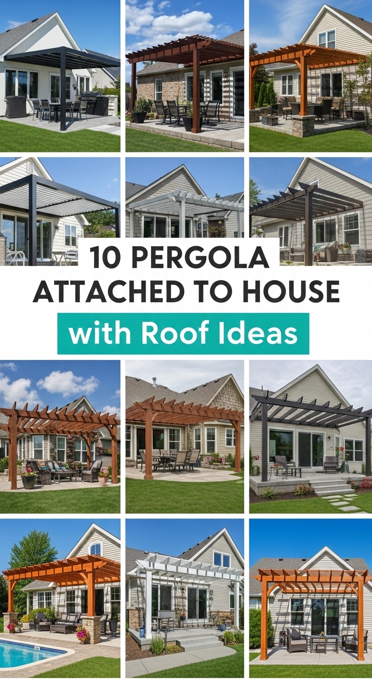 10 Pergola Attached to House with Roof Ideas