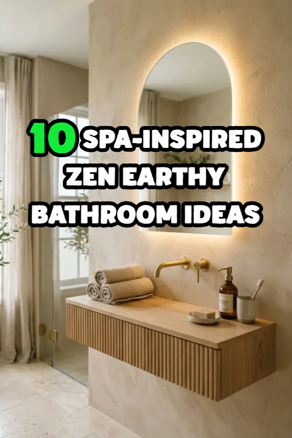 10 Spa-Inspired Zen Earthy Bathroom Ideas