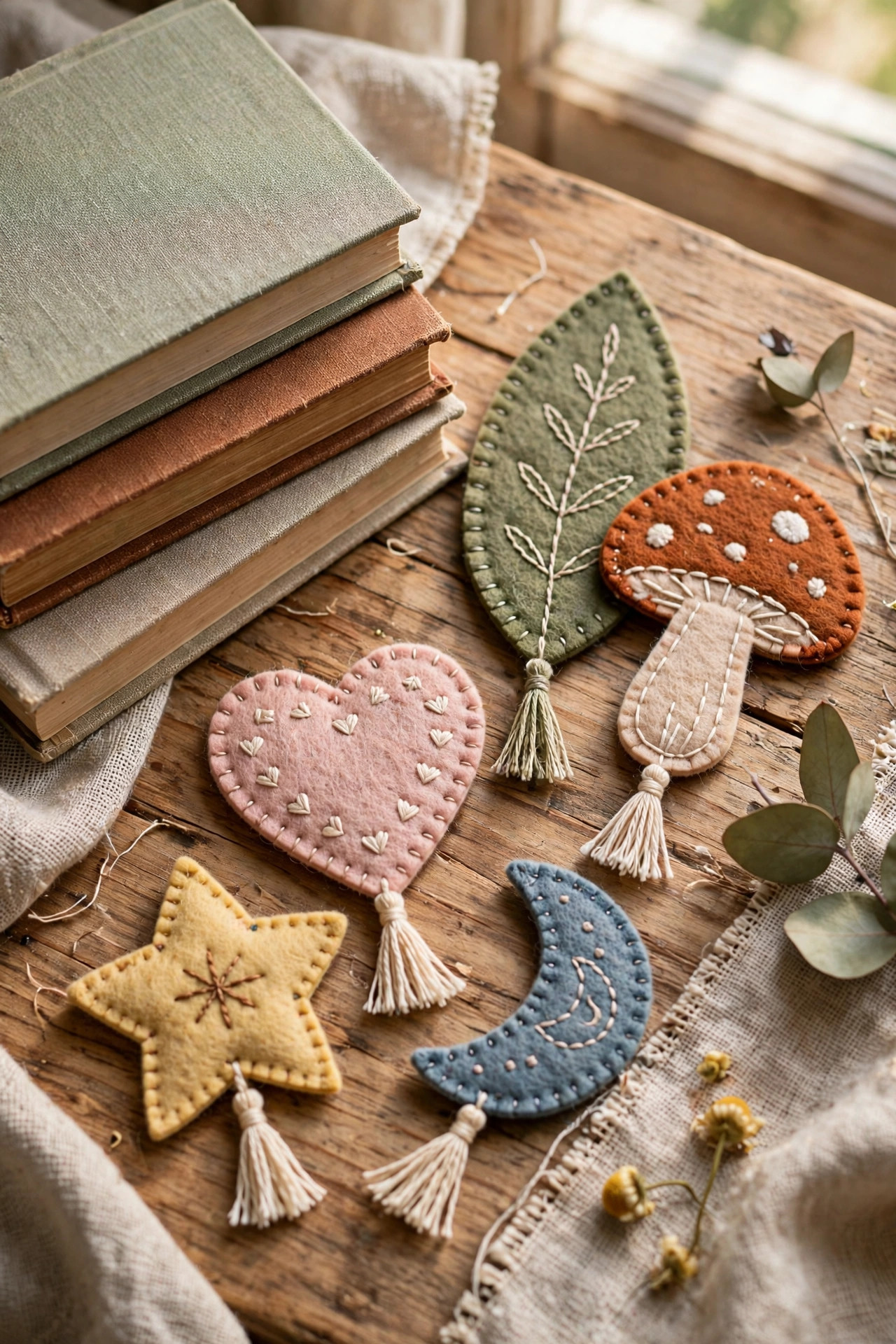 6. Embroidered Bookmarks