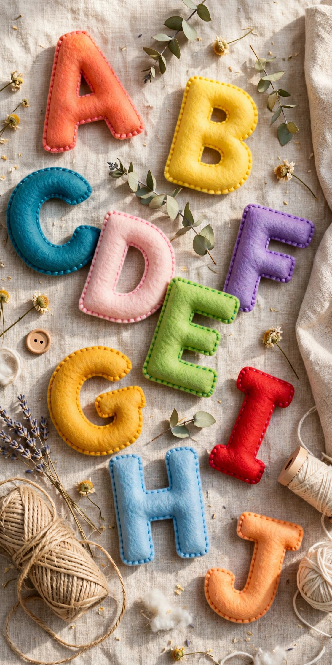 7. Stuffed Felt Letters