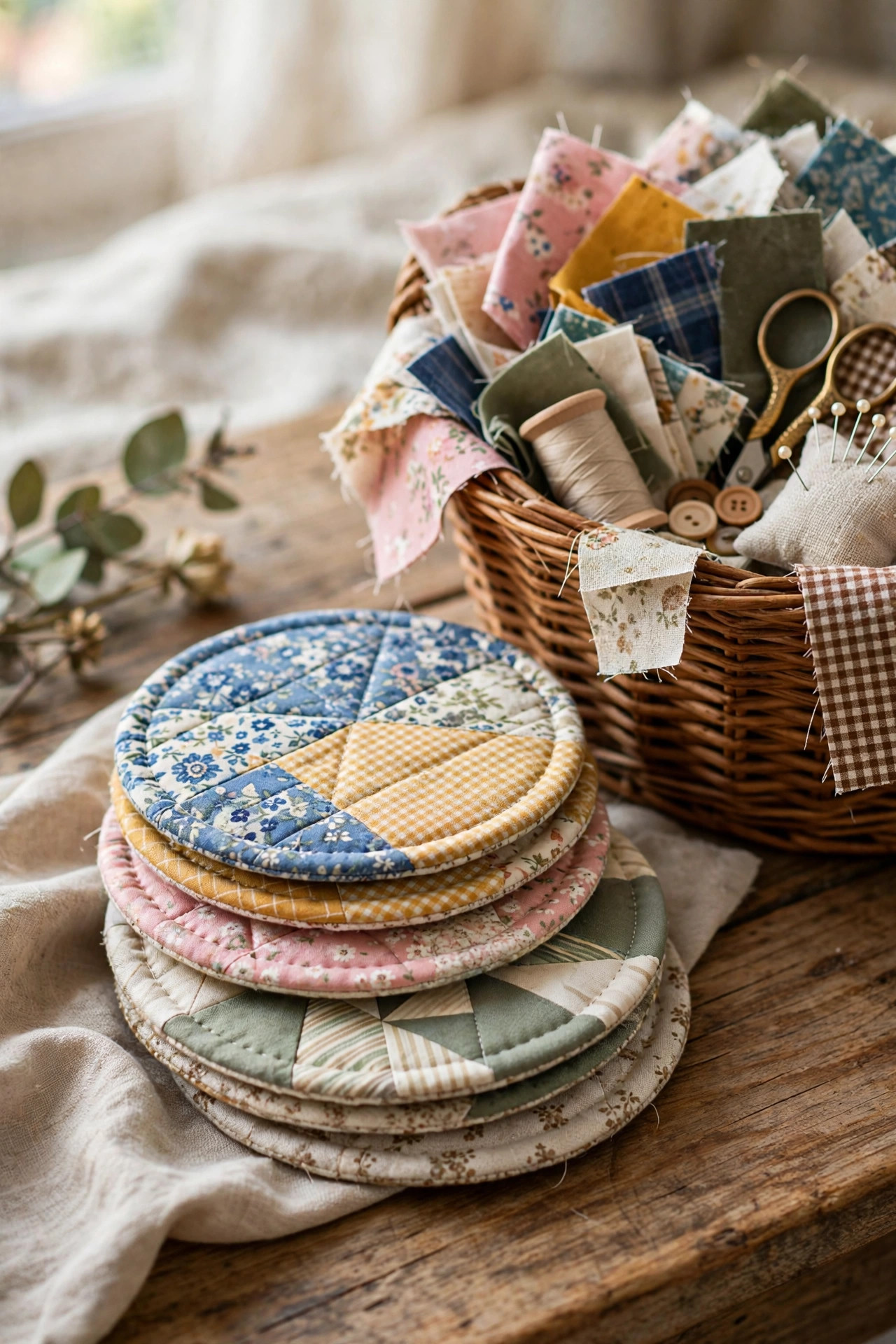 8. Patchwork Coasters