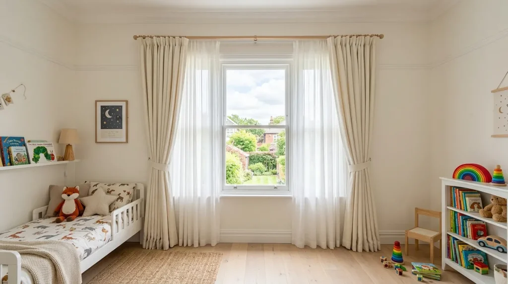 Double-layer light-reflective window drapery