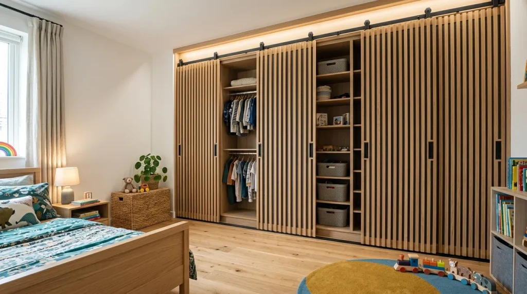 Minimalist drop-front desk ledges