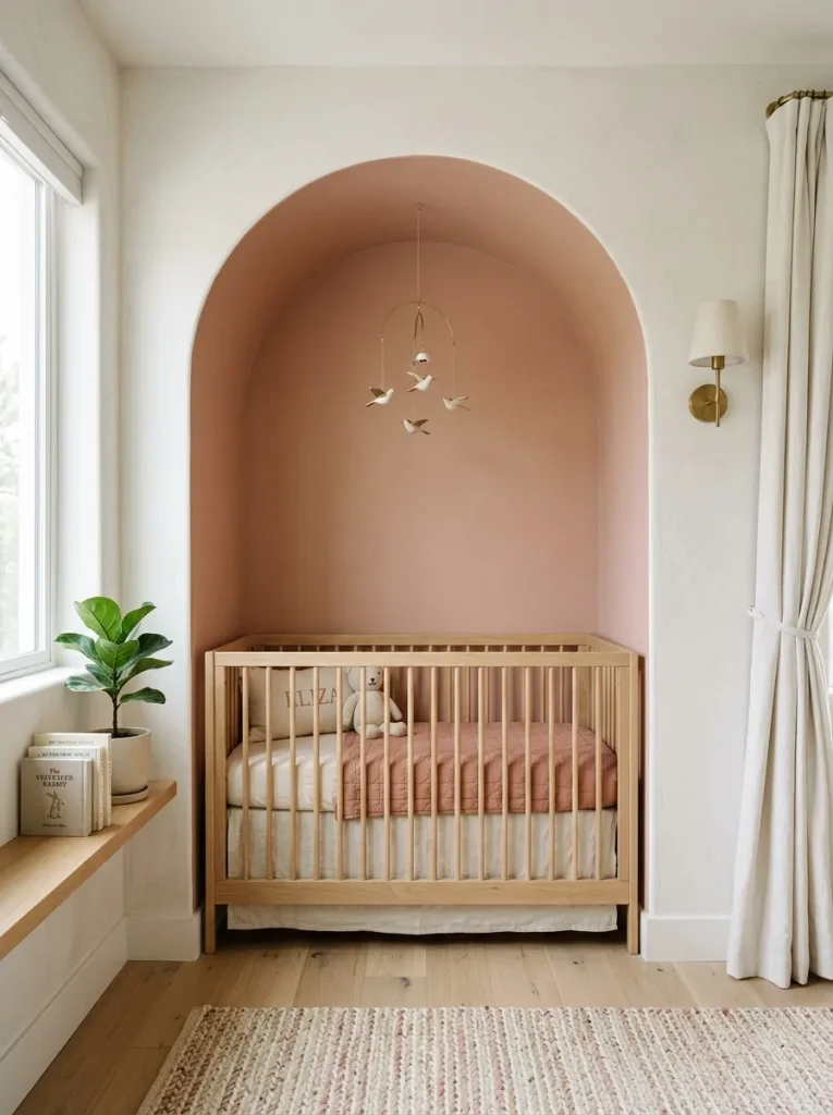 Deep custom wall-pocket alcove crib