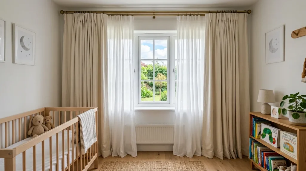Double-layer light-reflective window drapery