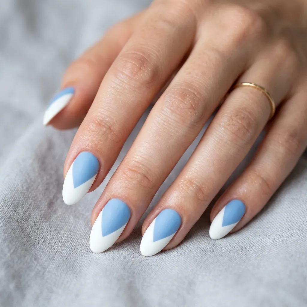 Matte navy with glossy white raindrops
