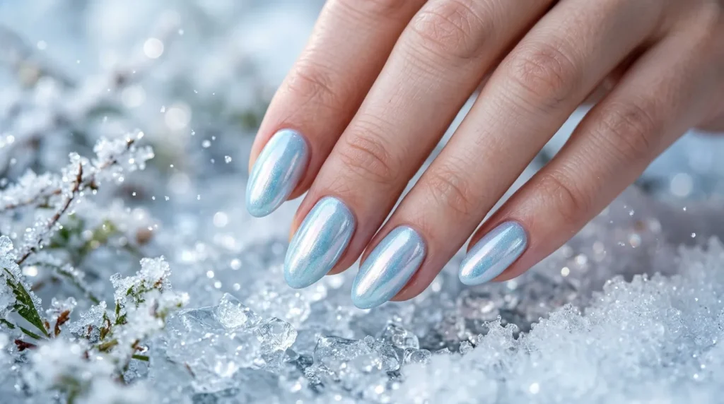 Minimalist white snowflake French tips