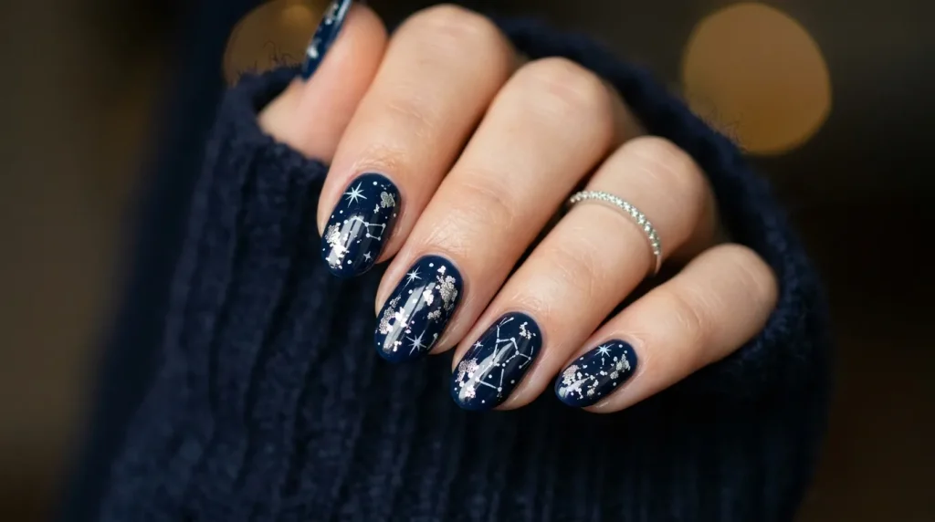 Cobalt velvet cat eye nails