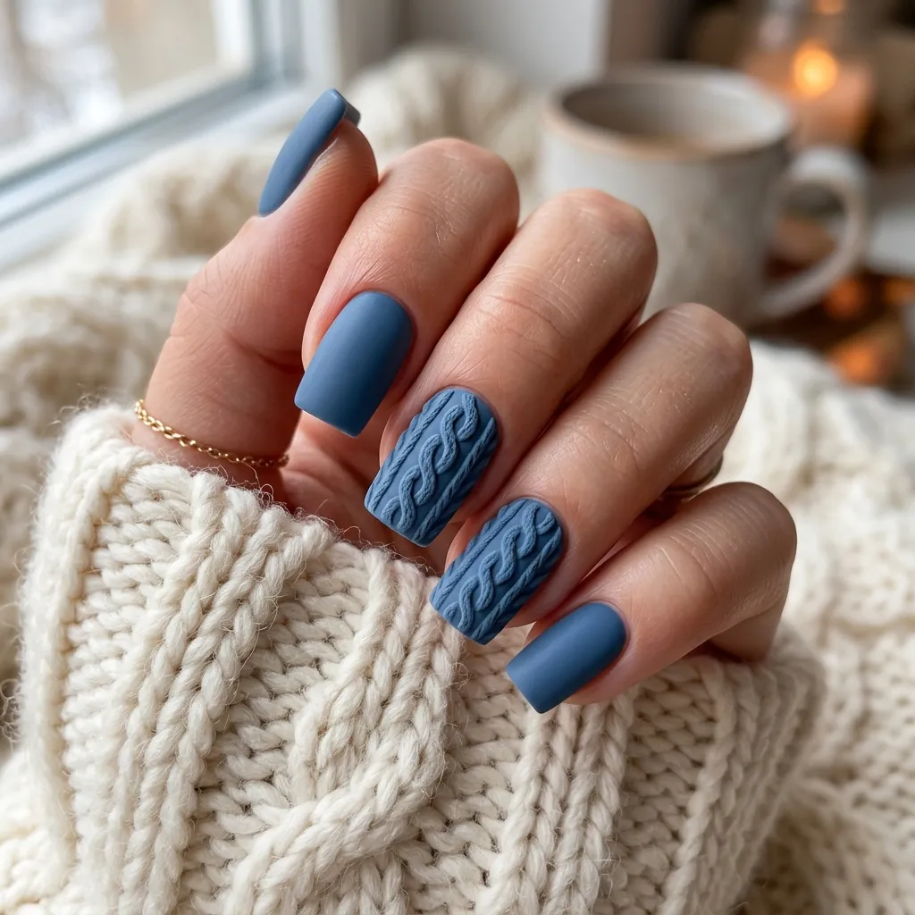 Coarsely knitted sweater accent nails