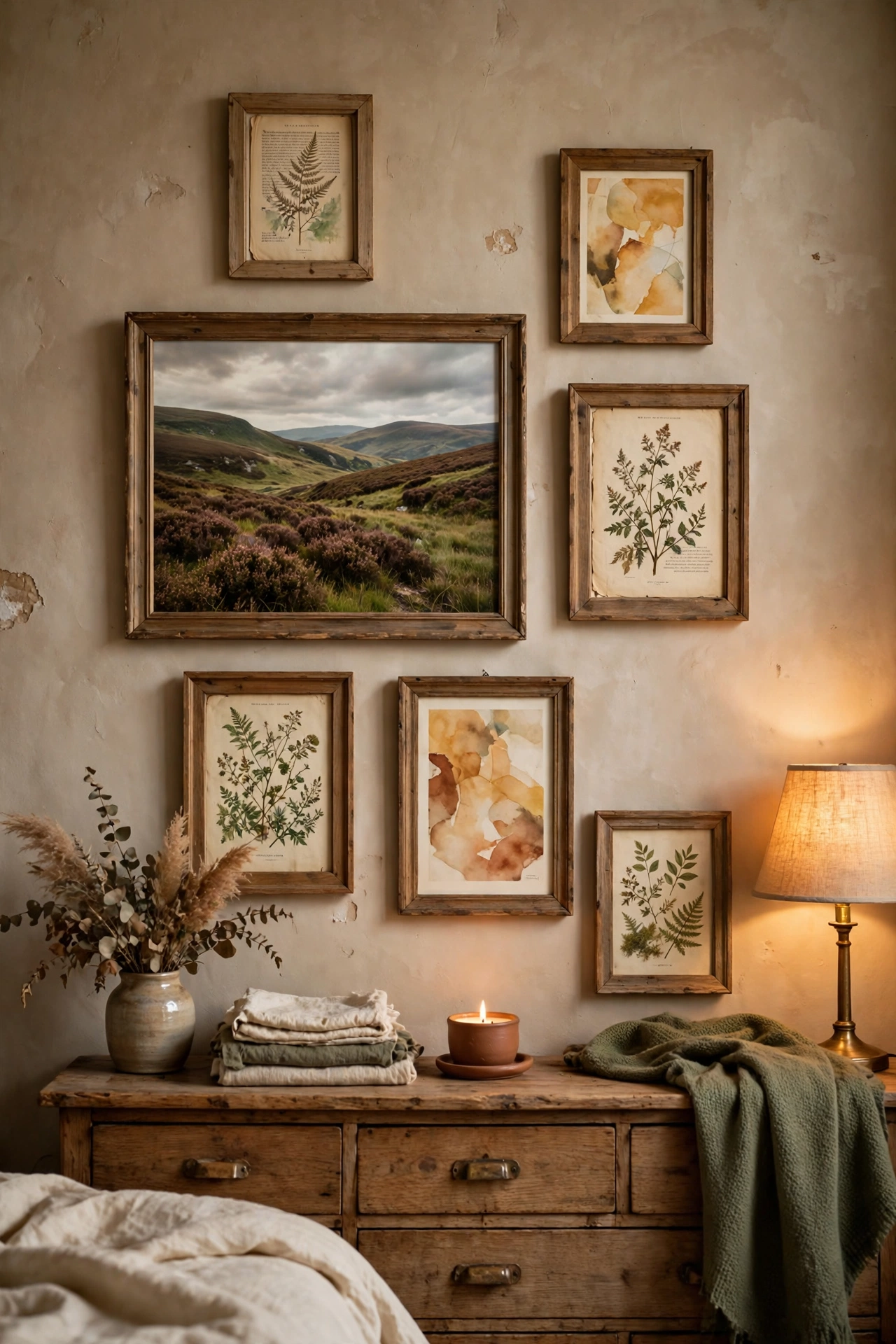 9. Earth-Toned Gallery Wall