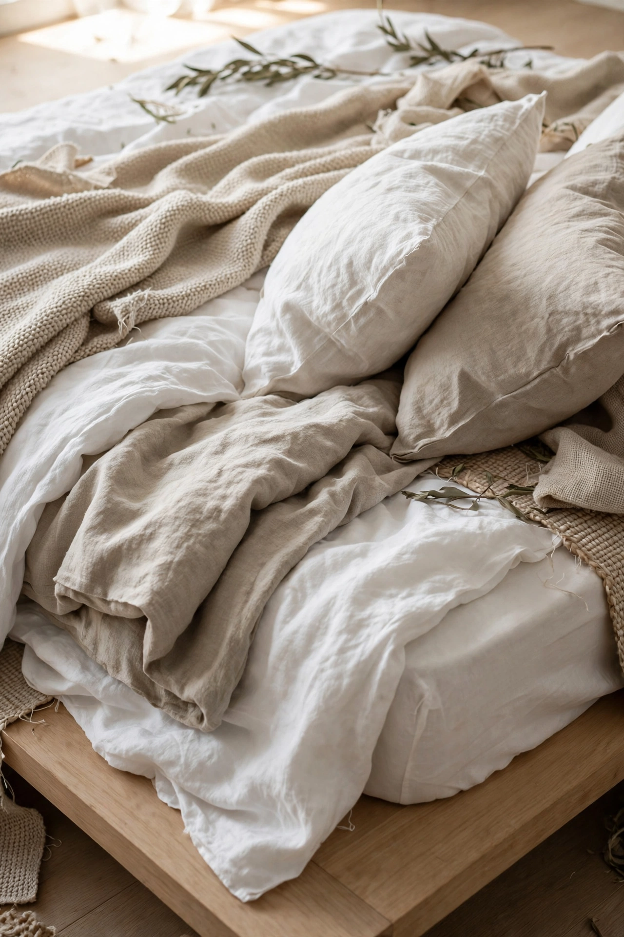 3. The Bed: Low, Simple, Made for Slow Mornings (Ideas 5 and 6)